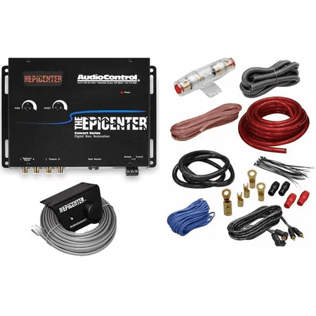 Audio Control The Epicenter & Absolute KIT4 Digital Bass Restoration Processor Bass Booster Expander with Remote & Absolute 4 Gauge Amp Kit