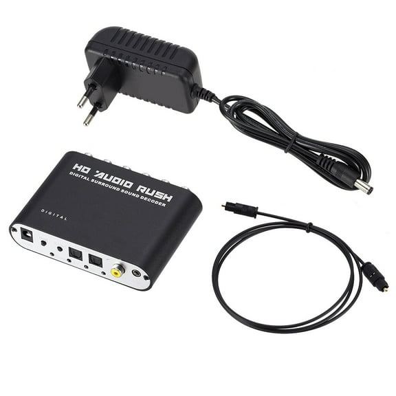 Audio Converter HD Digital DAC 5.1 Audio Decoder Fiber Coaxial RCA Analog Converter ,Plug and Play