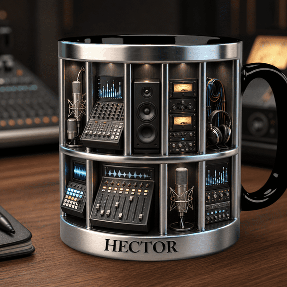 Audio Engineer Mug Custom Accent Mug, Personalized Sound Engineer Gift for Dad