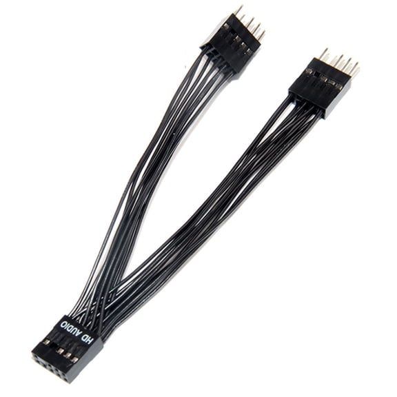 Audio Extension Cable 9-Pin 1 Female to 2 Male Motherboard Splitter Cable 10cm