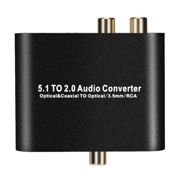 Audio Extractor 5.1 Digital Audio Converter Decoder Splitter Audio Extractor Expander Stereo Extractor 3.5mm Jack Cable,1 x Host 2 x Connecting cable,Black