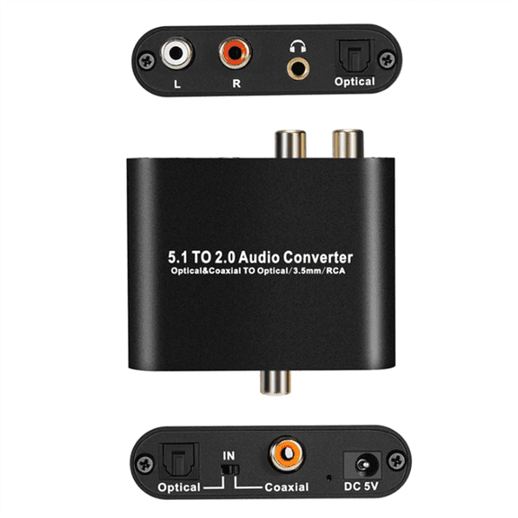 Audio Extractor 5.1 Digital Audio Converter Decoder Splitter Audio Extractor Expander Stereo Extractor 3.5mm Jack Cable