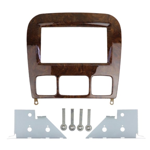 Audio Fascia For MERCEDES-BENZ S-klasse W220 Double Din Radio DVD Stereo Panel Meter Kit Installation Refit Frame Adapter Wooden