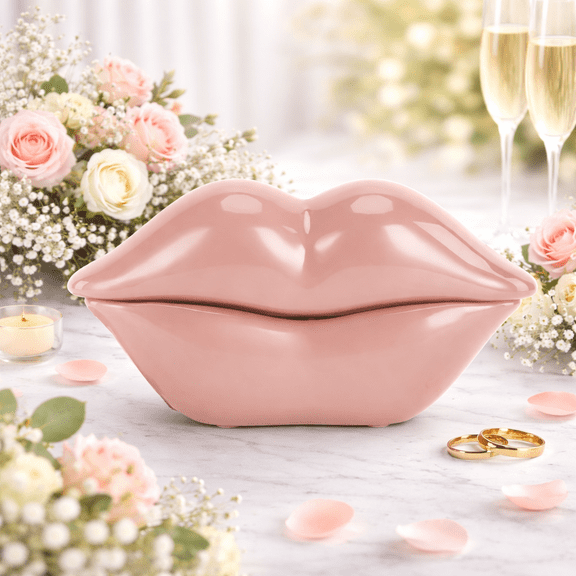 Audio Guest Book Lip Shaped Voice Message Phone Wedding, Recordable Voicemail Guestbook with 8GB Storage, Retro Phone for Wedding, Birthday, Baby Shower, Party Decorations(Pink)