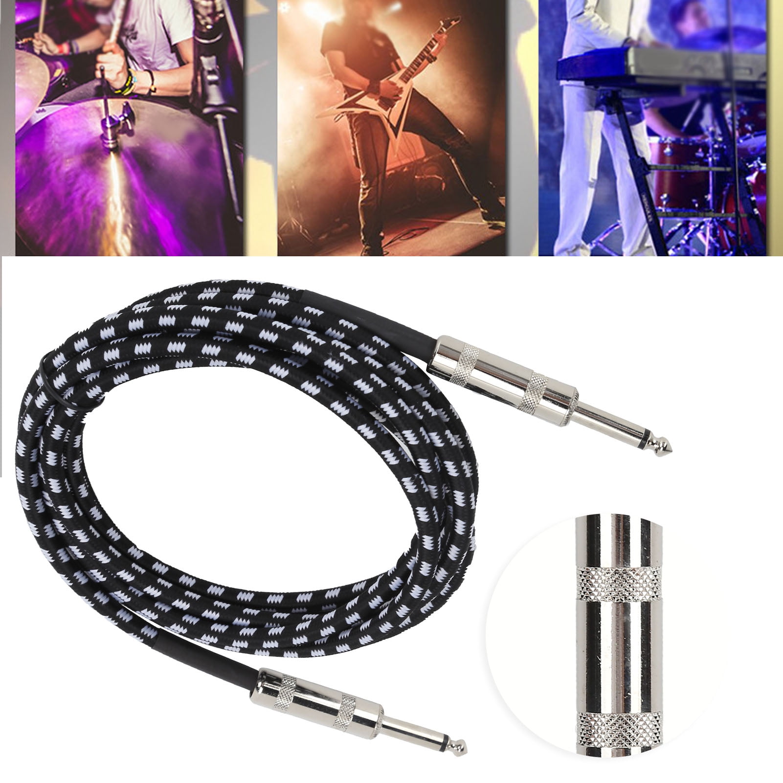 Audio Guitar Cable,9.8ft 6.35mm Male Electric Guitar Amp Cord,1/4" 22AWG Professional Instrument