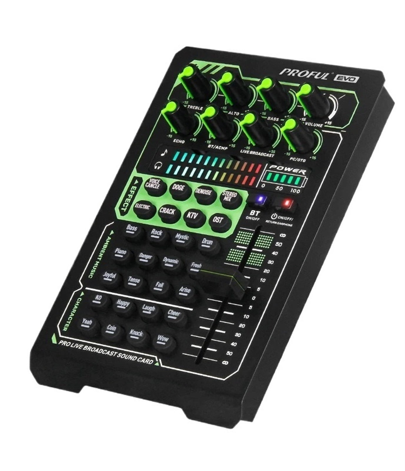 Audio Interface External Sound Card,Large Capacity Battery,With ,20 Kinds Of Sound Effects,For Live Broadcast ,Precision Control and Adjustment