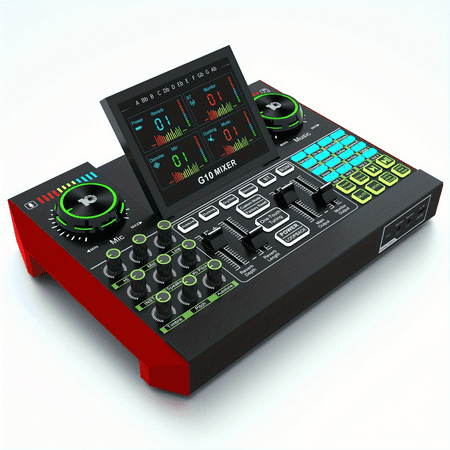 Audio Interface with Mixer and Soundboard, Adjustable High-Definition Display Screen, Portable Multi in One Studio, Used for Mobile Pc Live Recording of Games, Youtube Tik Tok