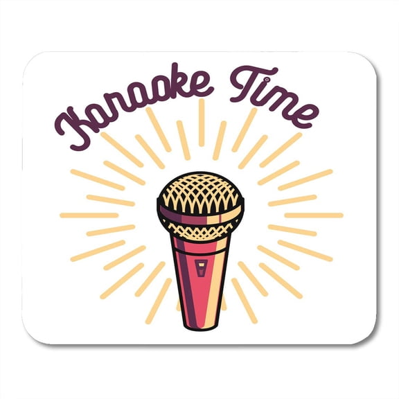 Audio Mic Color Vintage Karaoke Emblems Microphone Old Mousepad Mouse Pad Mouse Mat 9x10 inch