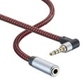 thumbnail image 1 of Audio Mic Extension Cable 20Ft,90 Degree TRRS 3.5mm Aux Headphone Extender 4-Pole Jack Plug Extension Lead Stereo Male to Female Braided Cord for Headset,Laptop,Phone,Switch Lite,Car and Mor, 1 of 3