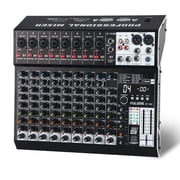 Audio Mixer 10 Channel Professional Sound Mixer Console with 99 DSP Effects, Mixing Board DJ Mixer w/USB, Bluetooth, 48V Power Supply, PAD Button for Recording Karaoke PA Drum Live Music