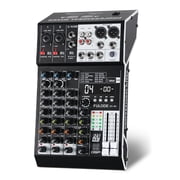 Audio Mixer 4 Channel Professional Sound Mixer Console with 99 DSP Effects, Small Mixing Board DJ Mixer w/USB, Bluetooth, 48V Power Supply, PAD Button for Recording Karaoke PA Drum Live Music