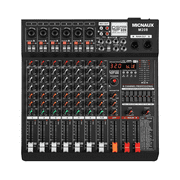 Audio Mixer 8 Channel Professional Sound Console Music Mixer with 320 DSP Effects, 7-band EQ DJ Mixing Board w/USB, Bluetooth, 48V Power Supply, PAD Button for Recording Karaoke PA Drum Live