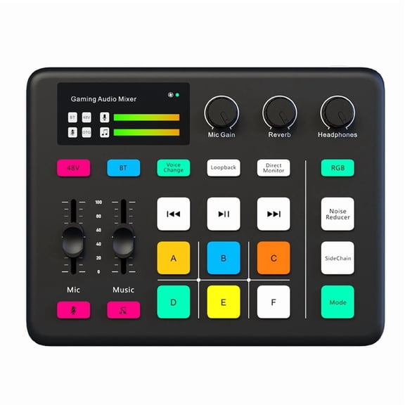 Audio Mixer G1 Tuner Gaming Computer Sound Card RGB Lighting Computer Mobile Phone Live Broadcast Recording Universal A