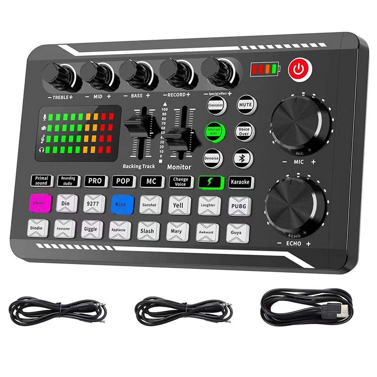 Audio Mixer,Live Sound Card and Audio Interface with DJ Mixer Effects ...