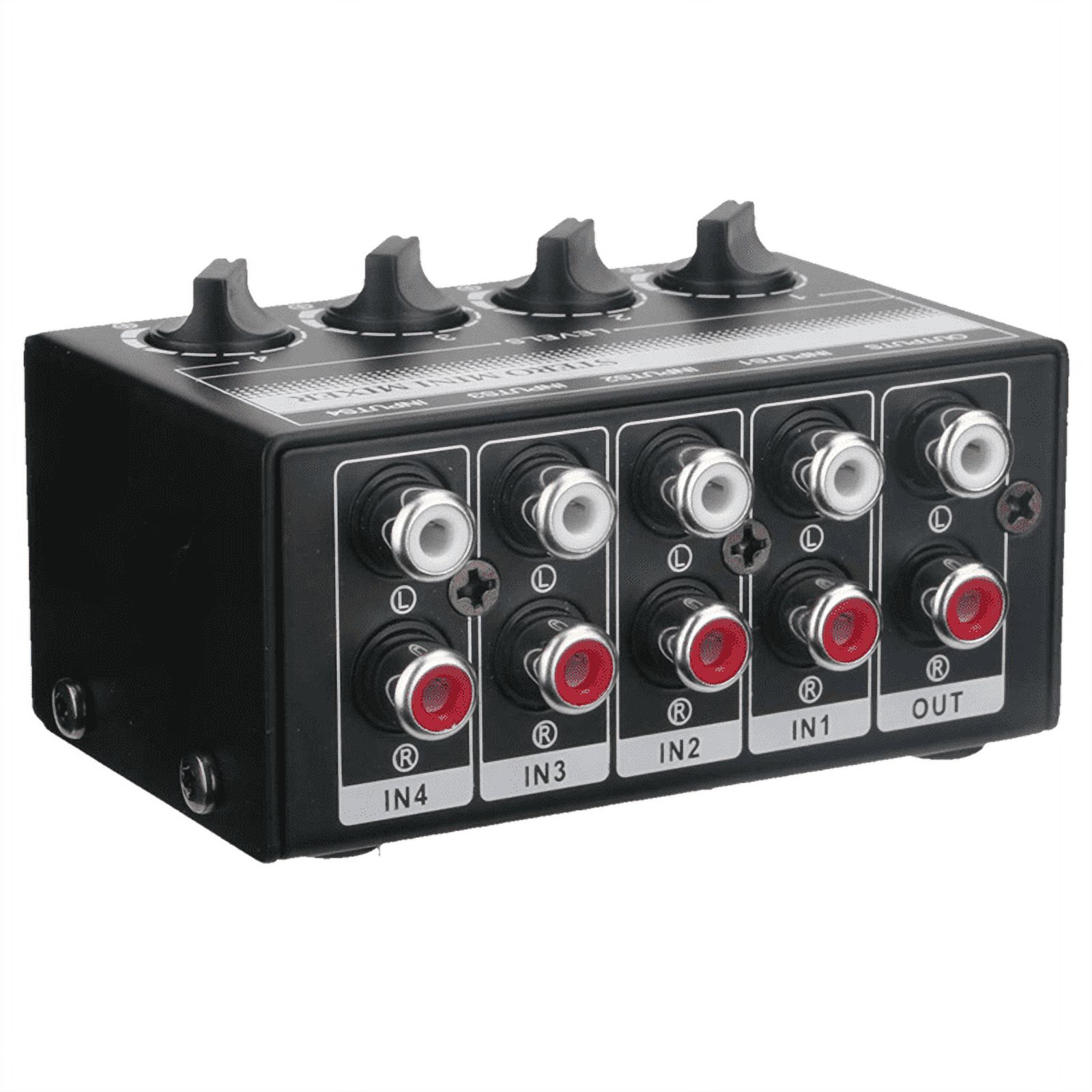 Audio Mixer Mini Stereo 4-Channel Passive Mixer Microphone Multi-Channel 1 in 4 Out Stereo Splitter for Studio - image 1 of 10
