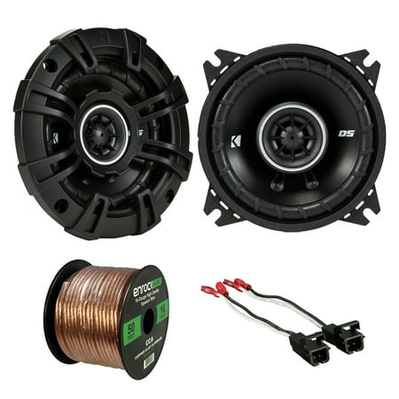 Audio Package: Kicker 43DSC44 D-Series 4-Inch 120 Watt 2-Way Coaxial Speakers (Pair), Metra 72-4568 Speaker Wire Harness for Select GM Vehicles, Enrock Audio 16-Gauge 50 Foot Speaker Wire