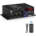 thumbnail image 1 of Audio Power Amplifier,Home Stereo Amplifier Receiver,Hifi Stereo AMP Speaker Bluetooth 5.0 Amp Receiver with 12V 5A Power Supply,Remote Control,FM Antenna for Car Home Bar Party, 1 of 7