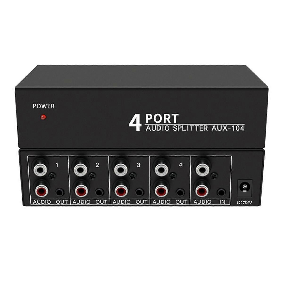 Audio Splitter 1 in 4 Out L/R Aux Stereo Audio Splitter 1X4 Audio ...