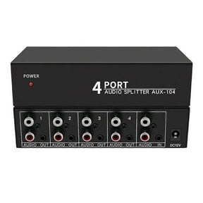 Audio Splitter 1 in 4 Out L/R Aux Stereo Audio Splitter 1X4 Audio Distributor for PC DVD Speaker Spl