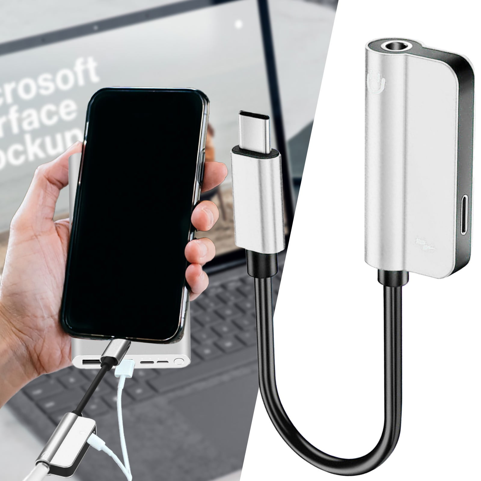 Audio Splitter for Headphones tooth Aux Cord Usb C Adaptor One