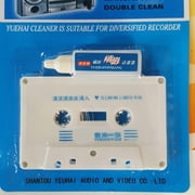 Audio Tape Cassette Head Cleaner Demagnetizer w/ 1 Cleaning Fluids Care Wet Maintenanc