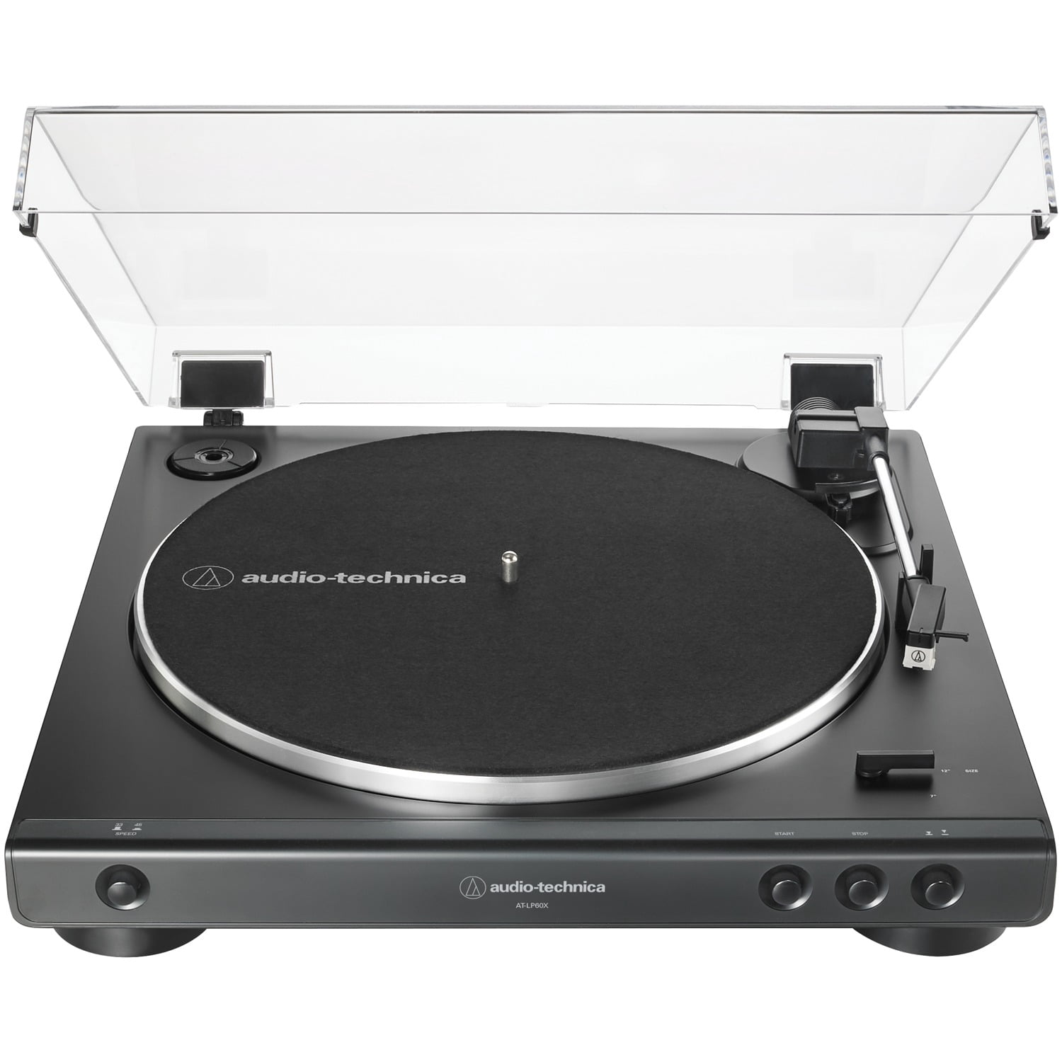 Audio-Technica 2-Speed Belt-Drive Fully Automatic Turntable with 45 RPM Adapter, Switchable Phono Preamp, and RCA Out, AT-LP60X, Black
