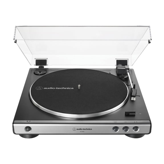 Audio-Technica 2-Speed Belt-Drive Fully Automatic Turntable with 45 RPM Adapter, Switchable Phono Preamp, and RCA Out, Gunmetal