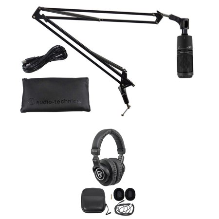 Audio Technica ASMR Recording Streaming Kit w/Microphone+Boom+Stand+Headphones