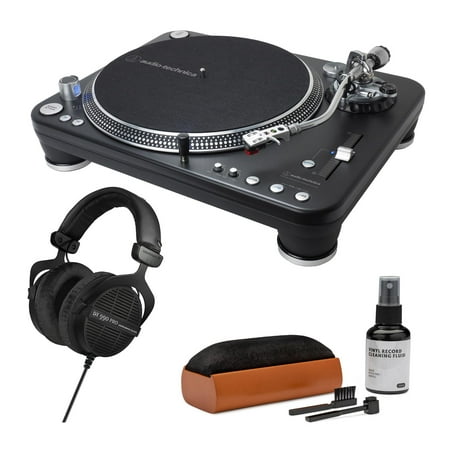 Audio-Technica AT-LP1240-USB XP Professional DJ Turntable with Headphones and Vinyl Care Bundle