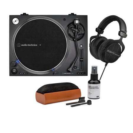 Audio-Technica AT-LP140XP-BK Turntable with Headphones and Record Care System