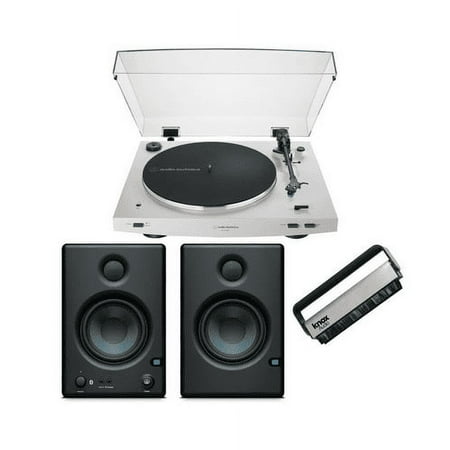 Audio Technica AT-LP3xBT Bluetooth Belt-Drive Turntable (White) with Eris E4.5BT Monitors Bundle