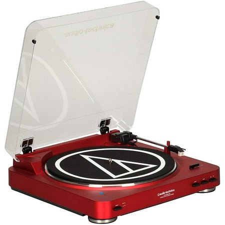 Audio-Technica AT-LP60RD-BT Fully Automatic Bluetooth Wireless Belt-Drive Stereo Turntable, Red