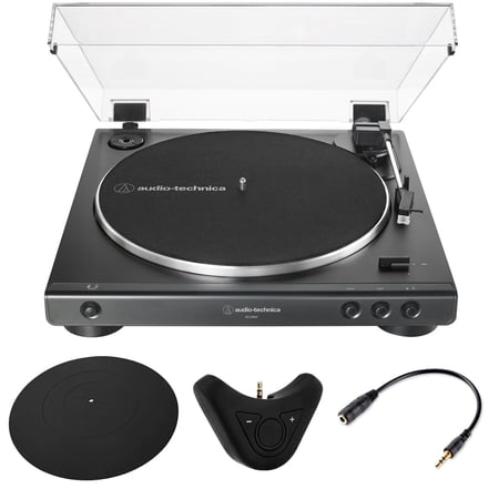 Audio-Technica AT-LP60X-BK Fully Automatic Belt-Drive Stereo Turntable w/ Accessories Bundle