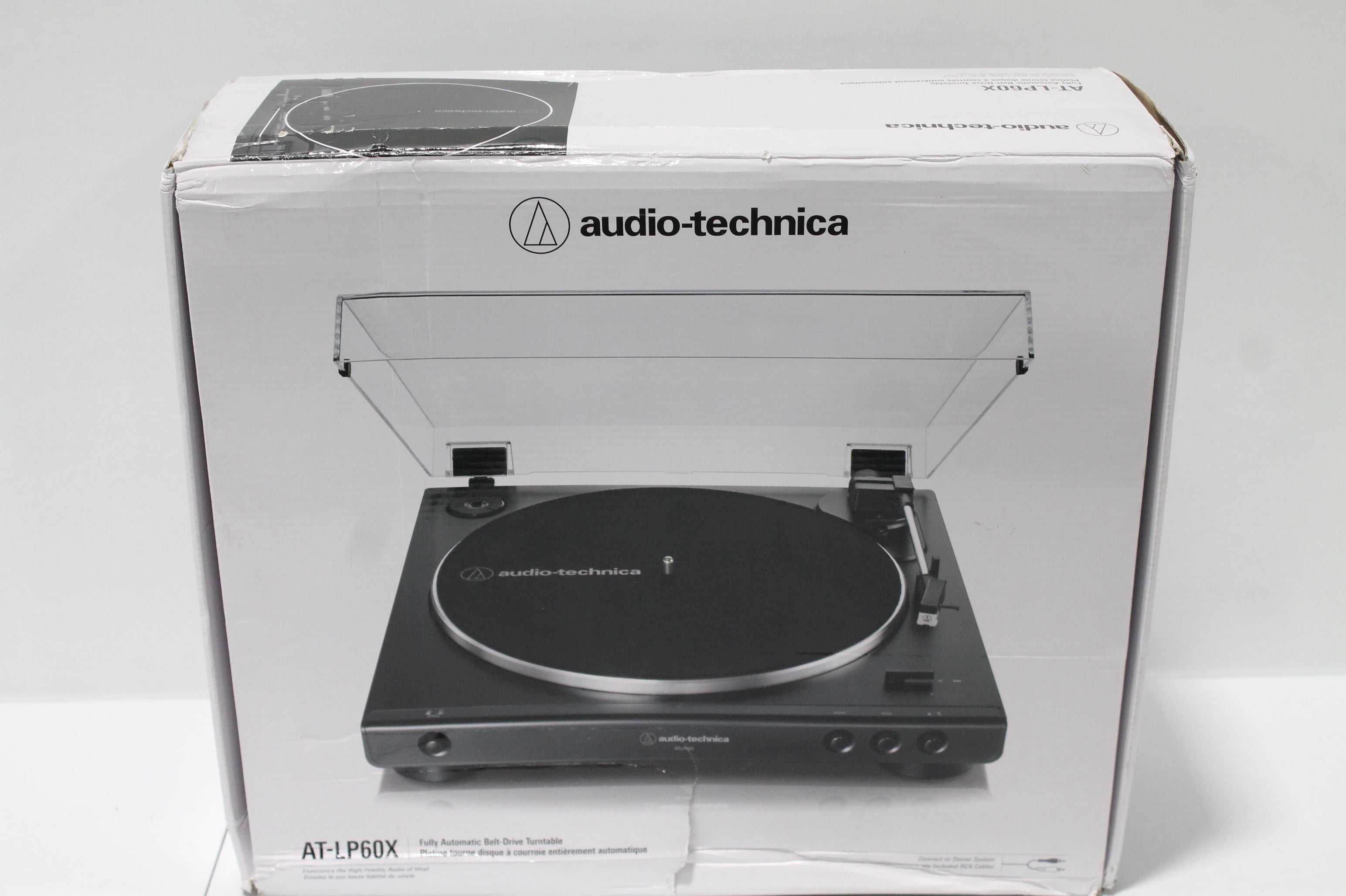  Audio-Technica AT-LP60X Bluetooth Fully Automatic Belt-Drive  Turntable (Black) with Vinyl Record Cleaning Kit : Electronics