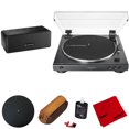thumbnail image 1 of Audio-Technica AT-LP60XSPBT Automatic Wireless Turntable and Speaker System, Black Bundle with Deco Gear 12" Turntable Platter Mat, Vinyl Record Cleaning Fluid System with Brush and Microfiber Cloth, 1 of 11
