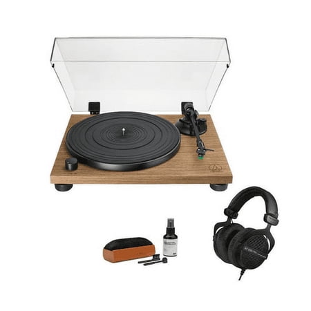 Audio-Technica AT-LPW40WN Fully Manual Turntable with Headphones and Care System