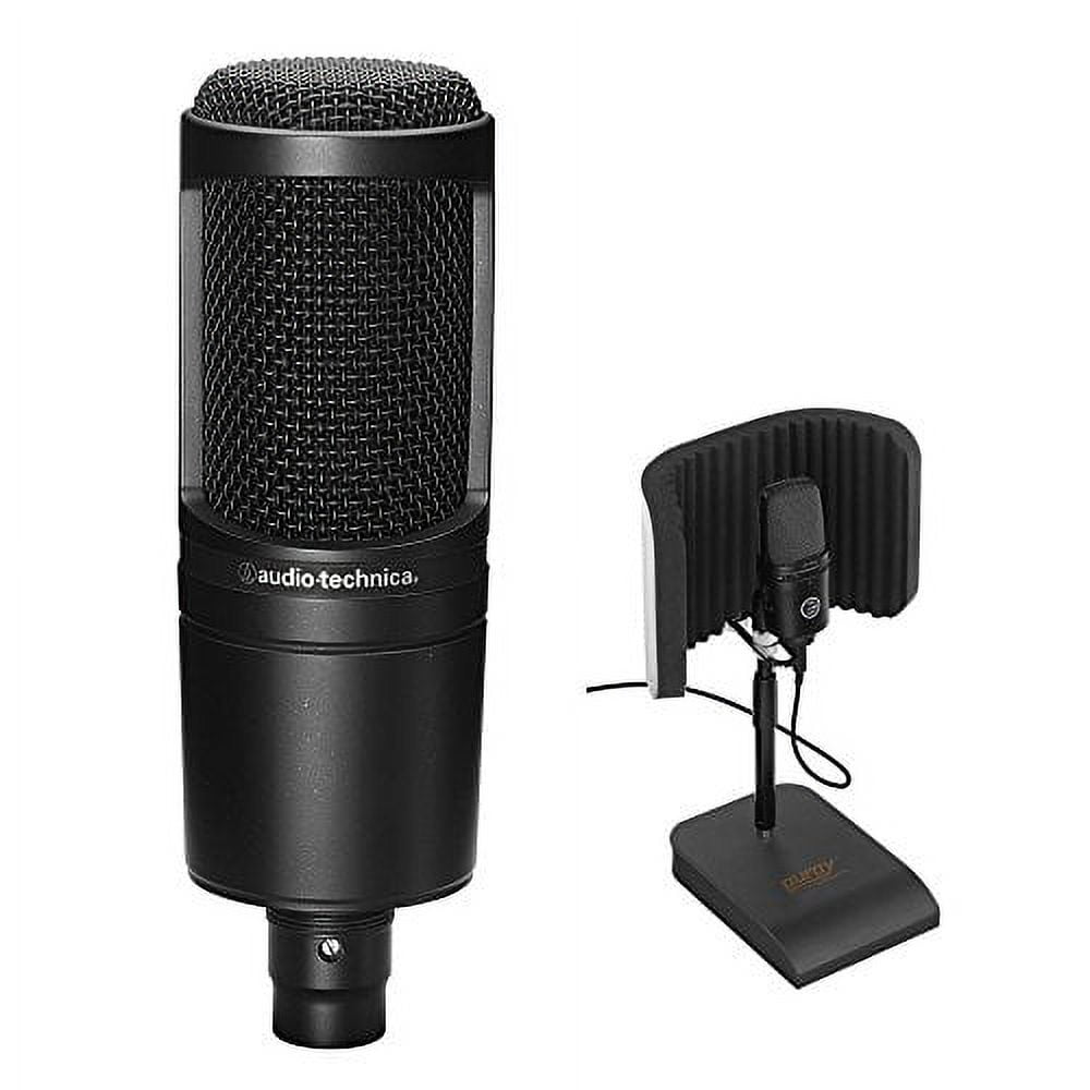 Audio-Technica AT2020 Cardioid Condenser Microphone with RFDT-128 Desktop Reflection Filter and Mic Stand