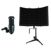 Audio Technica AT2020 Studio Recording Microphone Condenser Mic+Isolation Shield