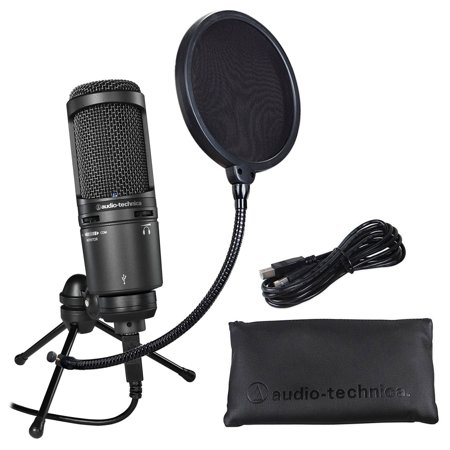 Audio Technica AT2020USB+ PLUS USB Podcast Recording Microphone Mic+Pop filter