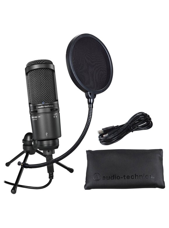 Audio Technica AT2020USB+ PLUS USB Podcast Recording Microphone Mic+Pop filter
