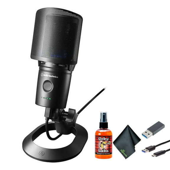 Audio-Technica AT2020USB-XP Cardioid Condenser USB Microphone + Microfiber Cleaning Cloth + Goby Labs Microphone cleaner