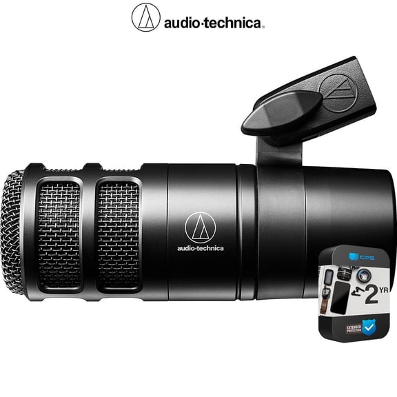 Audio-Technica AT2040 Hypercardioid Dynamic Podcast Microphone Bundle with 2 YR CPS Enhanced Protection Pack
