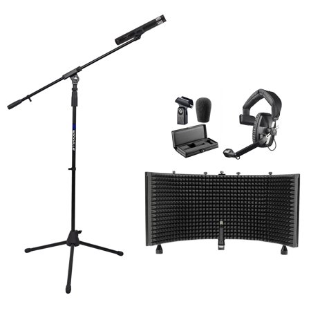 Audio Technica AT4051B Broadcast Microphone+Beyerdynamic Headset+Stand+Shield