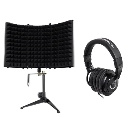 Audio Technica ATH-M40x Studio Monitor Headphones ATHM40x+Foam Isolation Shield