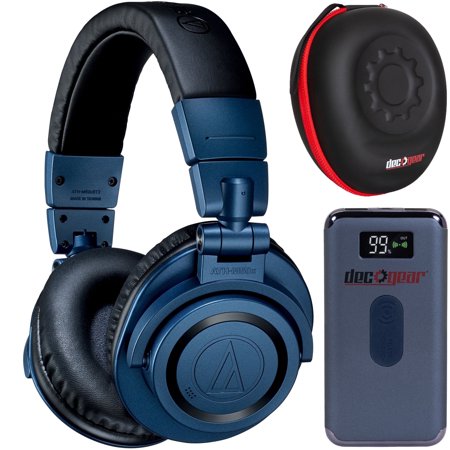 Audio-Technica ATH-M50xBT2DS M50X Protective pouch Wireless Headphones w/ Deco Gear Headphone Case + Power Bank