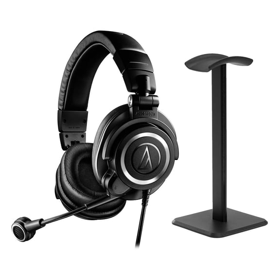 Audio-Technica ATH-M50xSTS-USB StreamSet Over-Ear Professional Monitor Streaming Headphones, Bundle with Desktop Stand