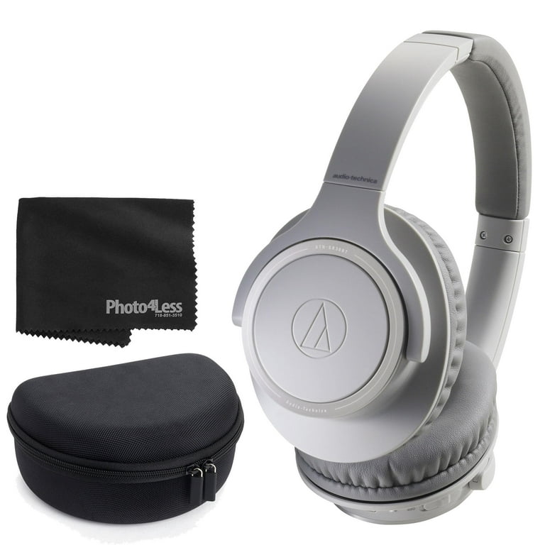 Audio-Technica ATH-SR30BT Wireless Over-Ear Headphones (Gray) + Headphone  Case + Cleaning Cloth - Deluxe Bundle