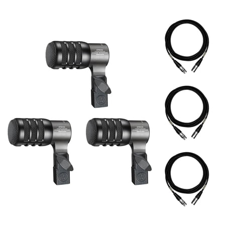 Audio-Technica ATM230PK Microphone 3-Pack w/ 3 Mogami XLR Cables Bundle