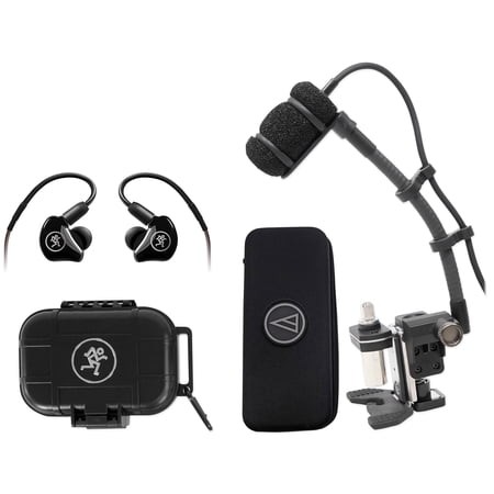 Audio Technica ATM350D Condenser Instrument Microphone+Mackie Bluetooth Monitors