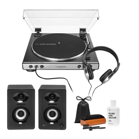 Audio-Technica Bluetooth AT-LP60XHP Belt Drive Turntable with Accessories Included, Gunmetal
